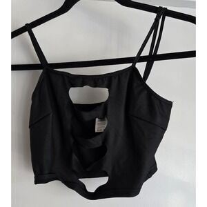 Poster Grl Dolls Kill Women's Black Sleeveless Tank Top Size S Cropped Front Cut